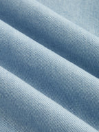 Conjunto de Top Corto de Denim Sin Mangas y Pantalón Plisado