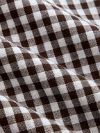 Pantalón Globo Holgado a Cuadros con Cordón Ajustable