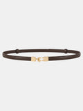 Slim Leather Metal Buckle Belt