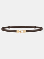 Slim Leather Metal Buckle Belt