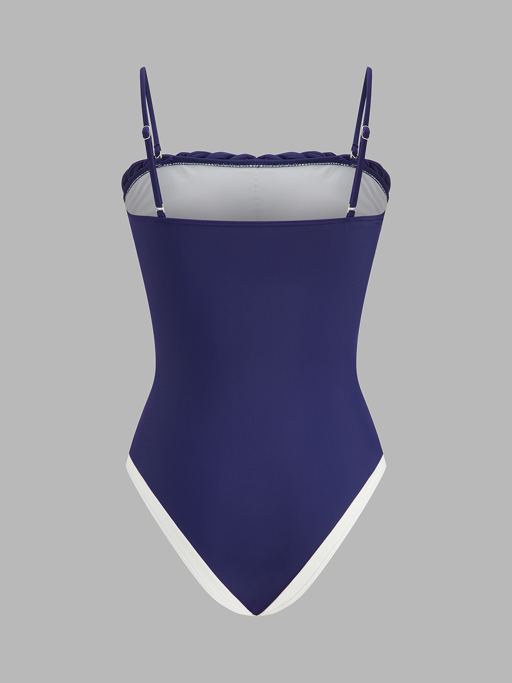 Braided Trim One Piece Swimsuit & Striped Sarong Set