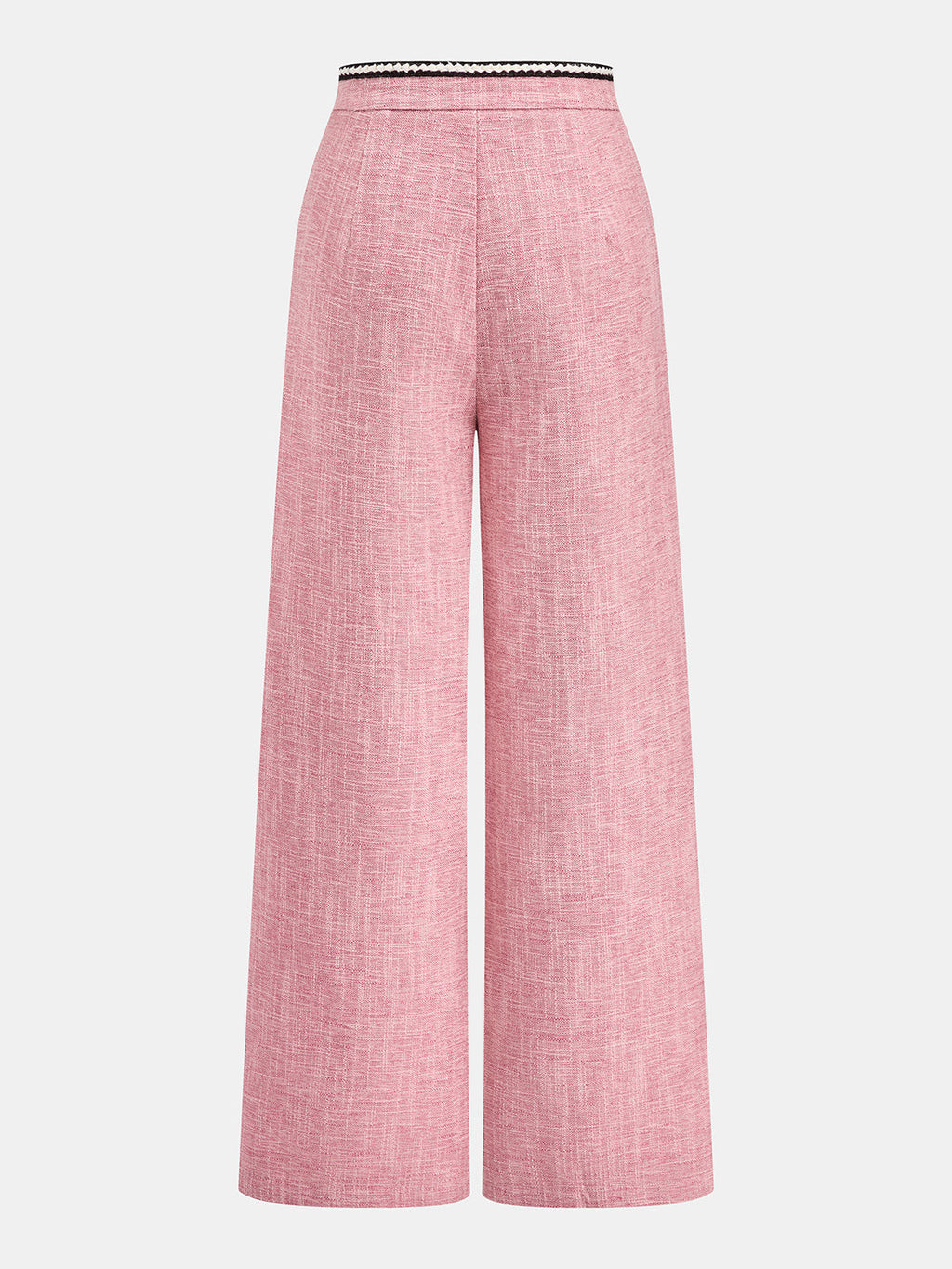 Conjunto de Dos Piezas de Tweed con Ribete de Contraste y Pantalón