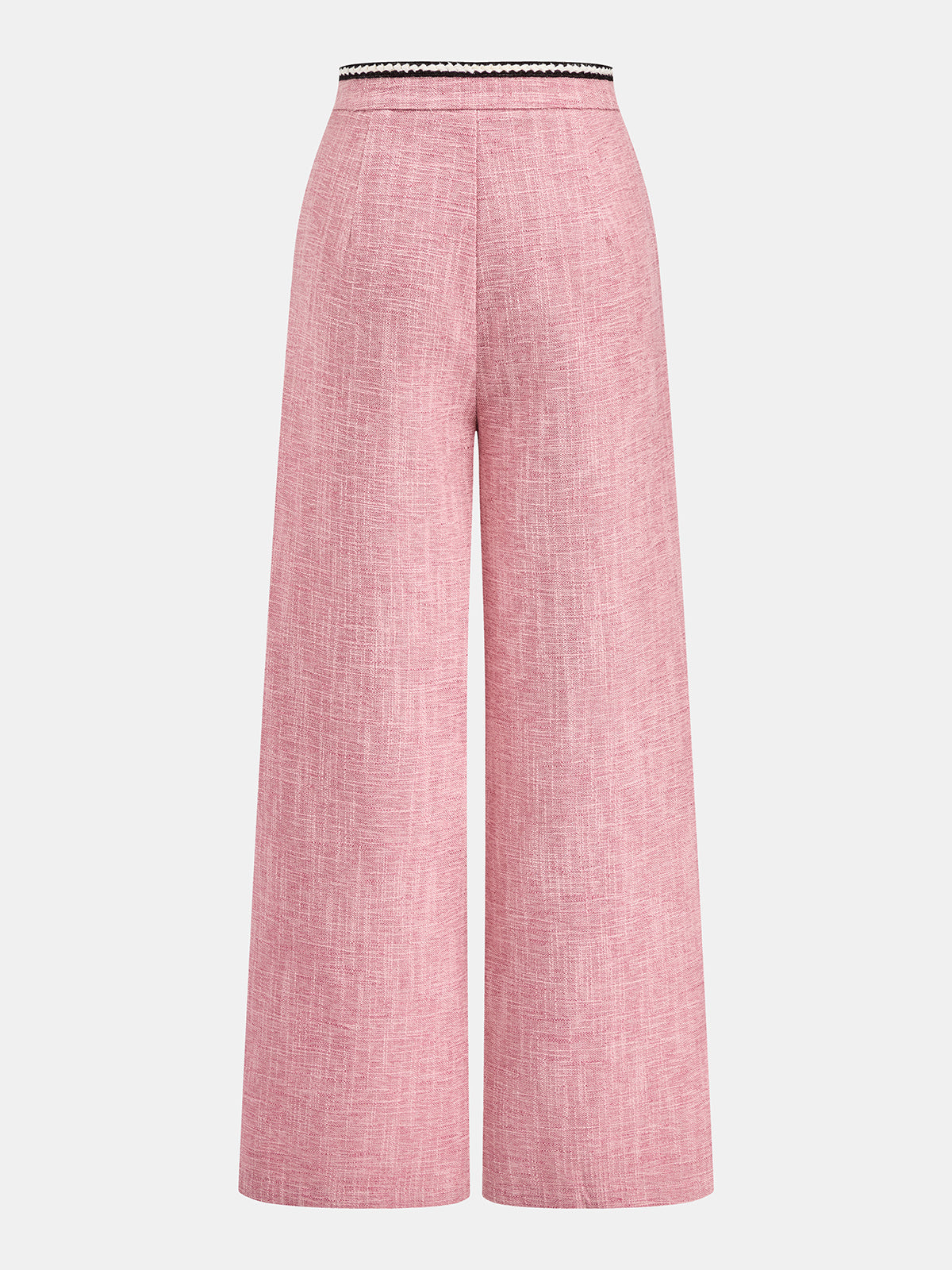 Conjunto de Dos Piezas de Tweed con Ribete de Contraste y Pantalón