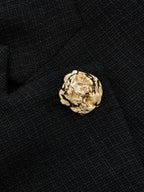 Stand Collar Metal Button Blazer