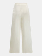 Pantalón Ancho de Satén con Botones Metálicos