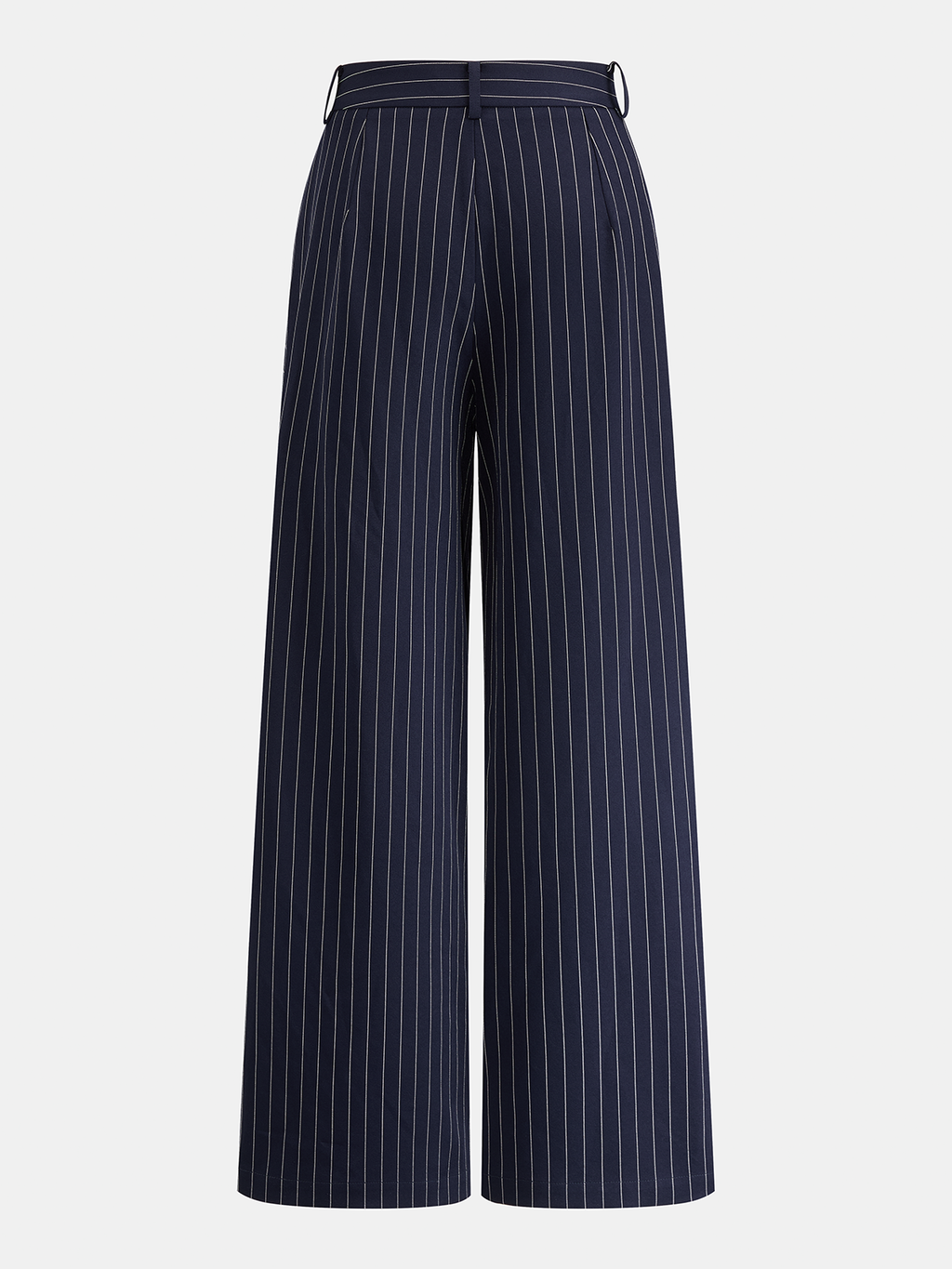 Pantalón Ancho de Raya Diplomática con Superposición Cruzada