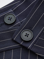 Pantalón Ancho de Raya Diplomática con Superposición Cruzada