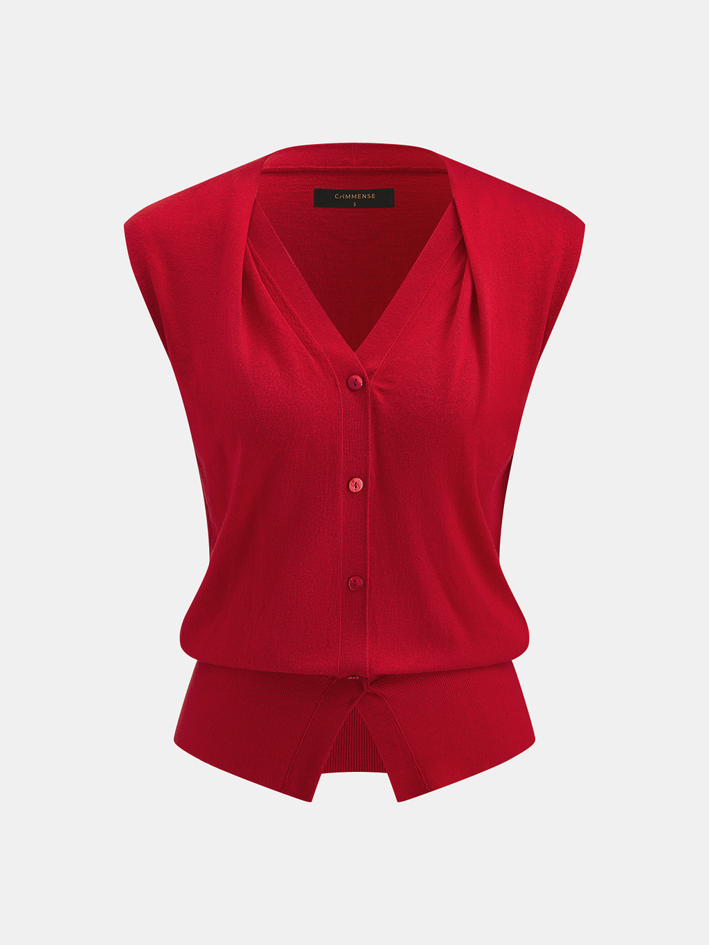 Wool Blend Sleeveless V-Neck Cardigan