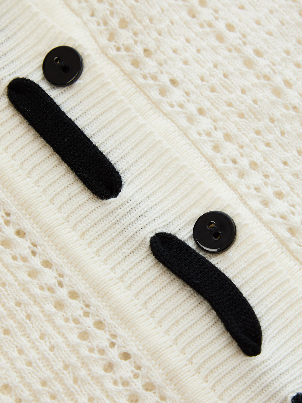 Short Sleeve Collared Pointelle Cardigan