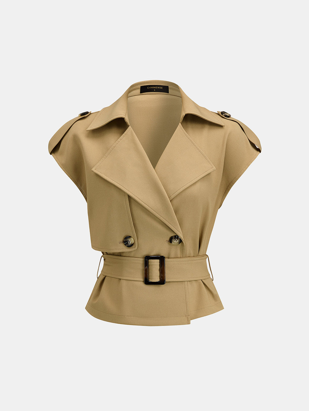 Conjunto de Blusa Estilo Trench con Cinturón y Pantalón Plisado