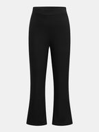 Pantalón Capri Acampanado Elástico de Cintura Media