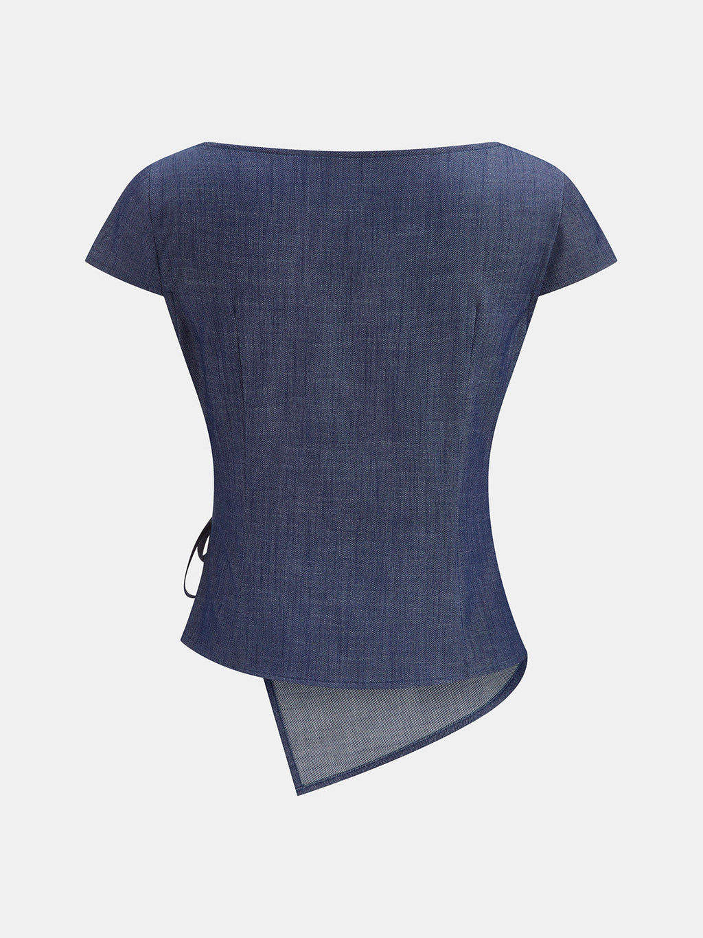 Conjunto de Top Cruzado Asimétrico y Pantalón con Cinturón