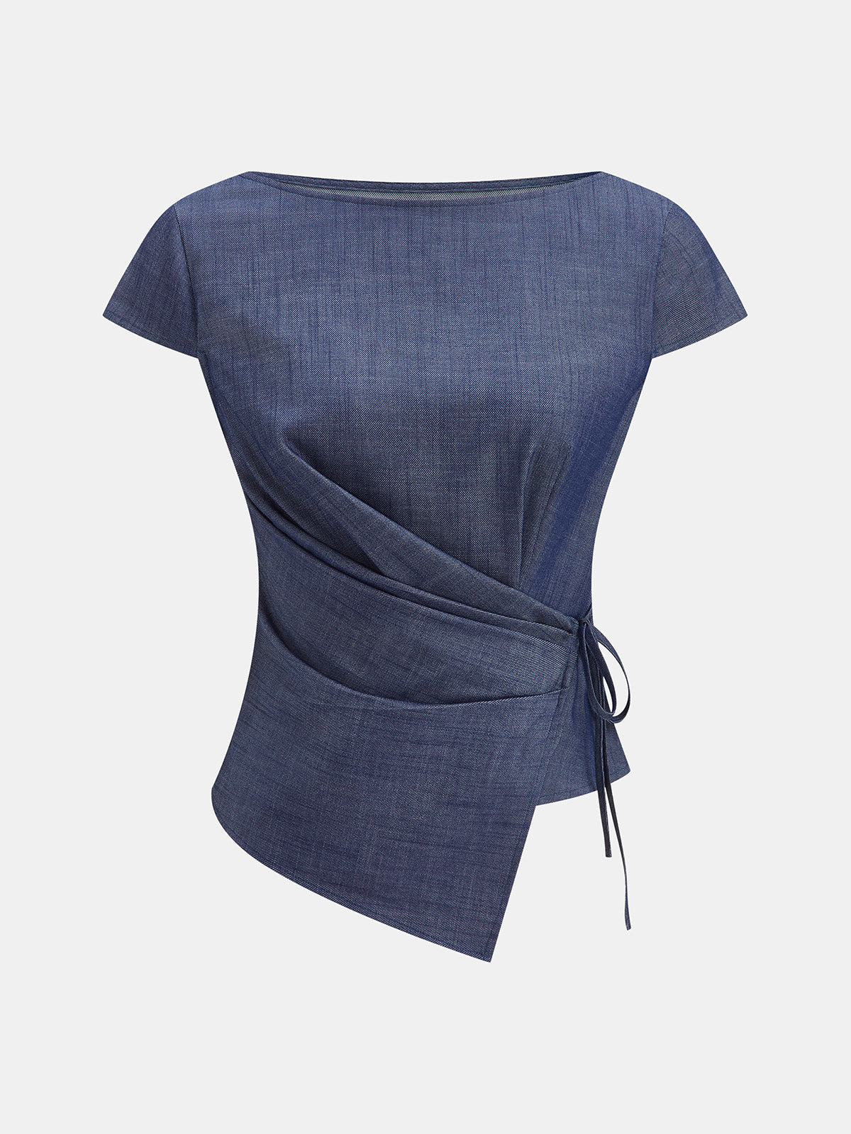 Conjunto de Top Cruzado Asimétrico y Pantalón con Cinturón