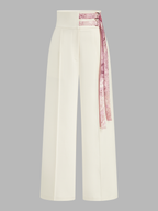 Conjunto de Top Corto de Jacquard Sin Mangas y Pantalón