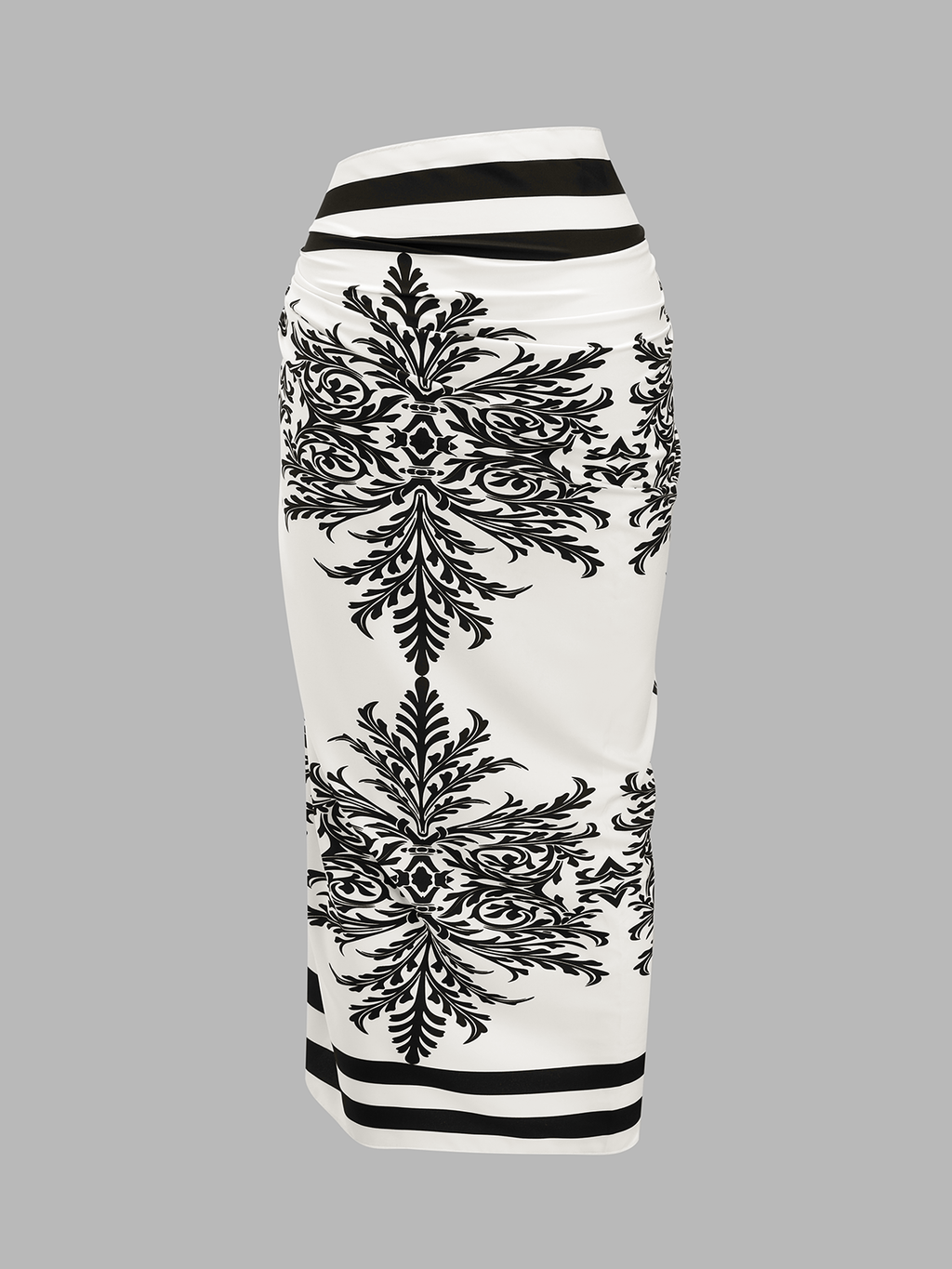 Baroque Print One-Piece Swimsuit & Sarong Set