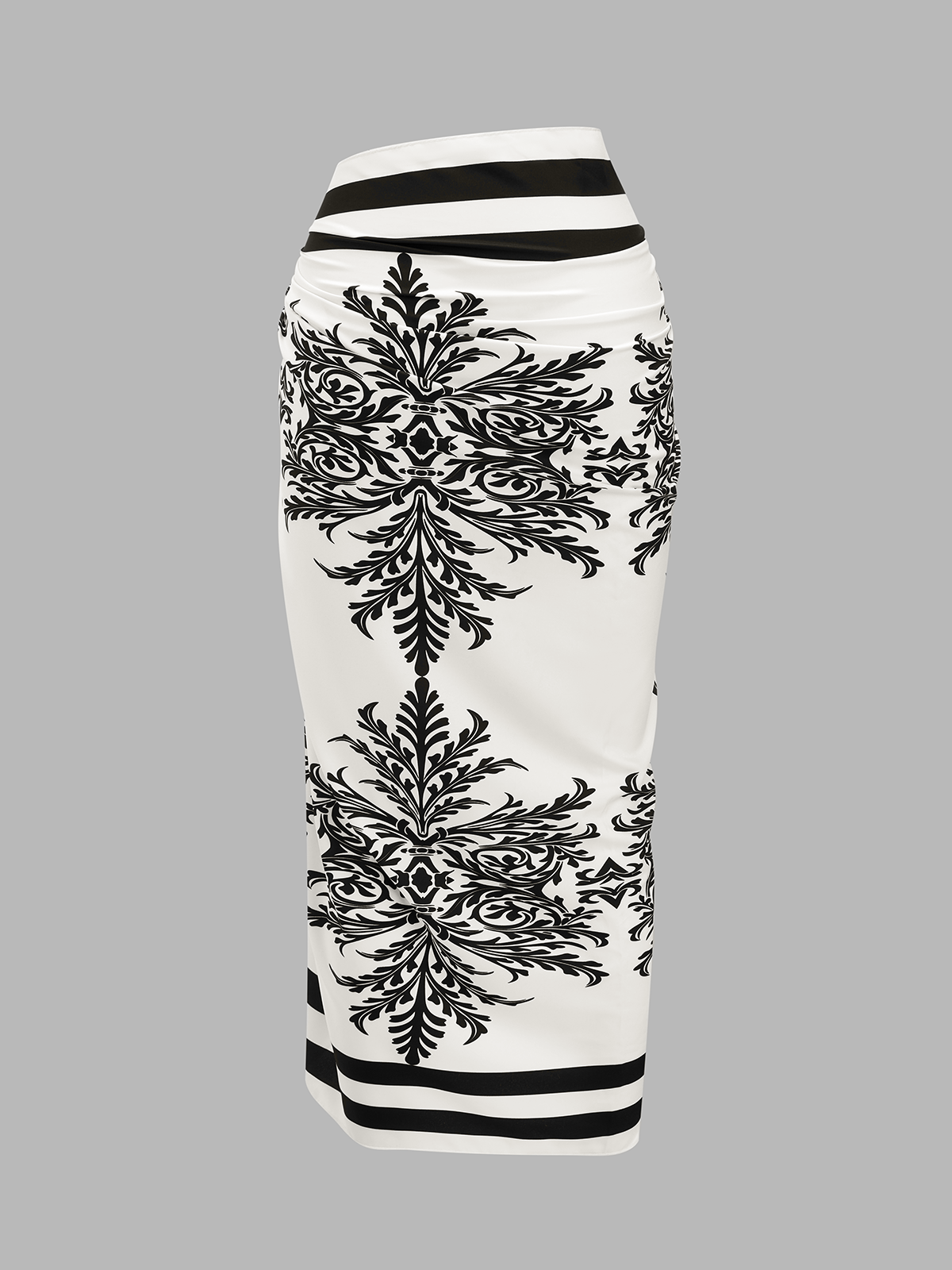 Baroque Print One-Piece Swimsuit & Sarong Set