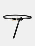 Triple Metal Ring Leather Belt