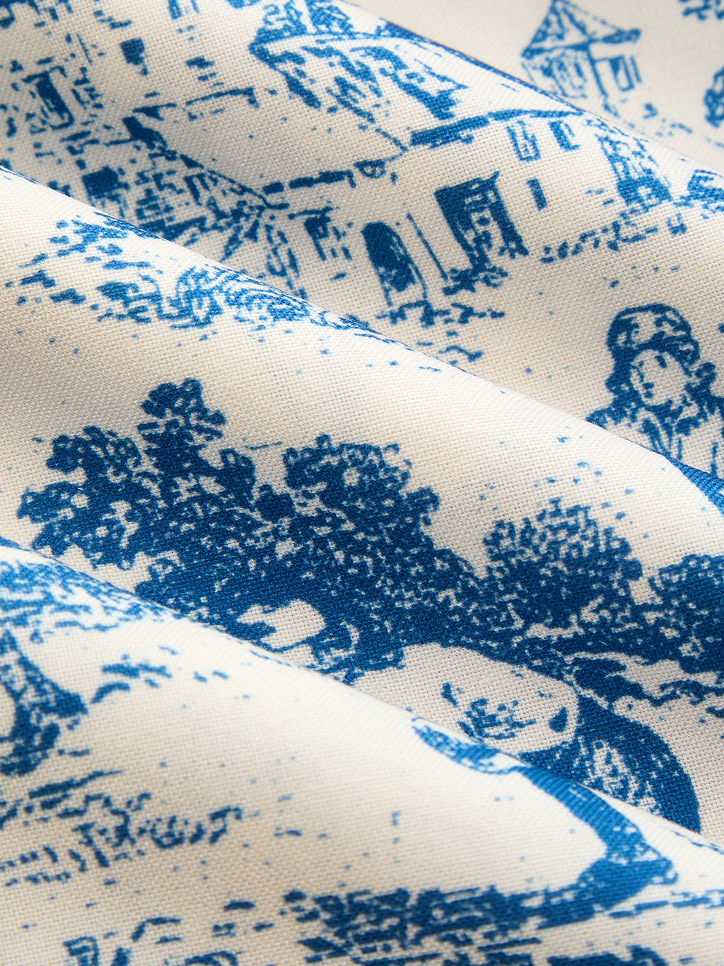 Pantalón Ancho Plisado con Estampado Toile