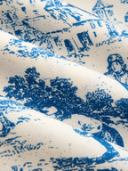 Pantalón Ancho Plisado con Estampado Toile