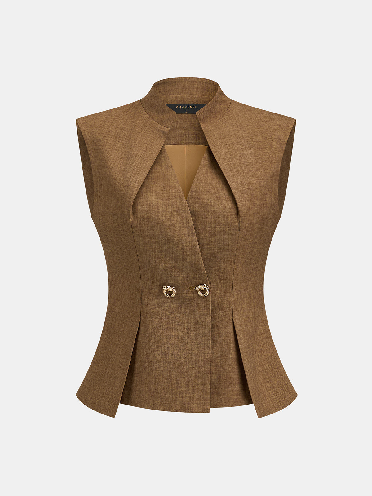 Conjunto de Chaleco Estructurado de Cuello Alto y Pantalón