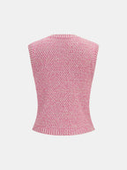 Metal Button Mix Yarn Knit Cardigan