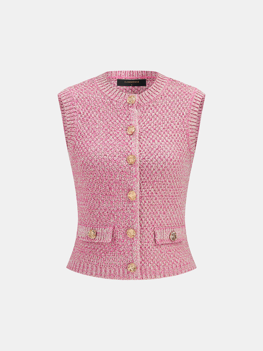 Metal Button Mix Yarn Knit Cardigan
