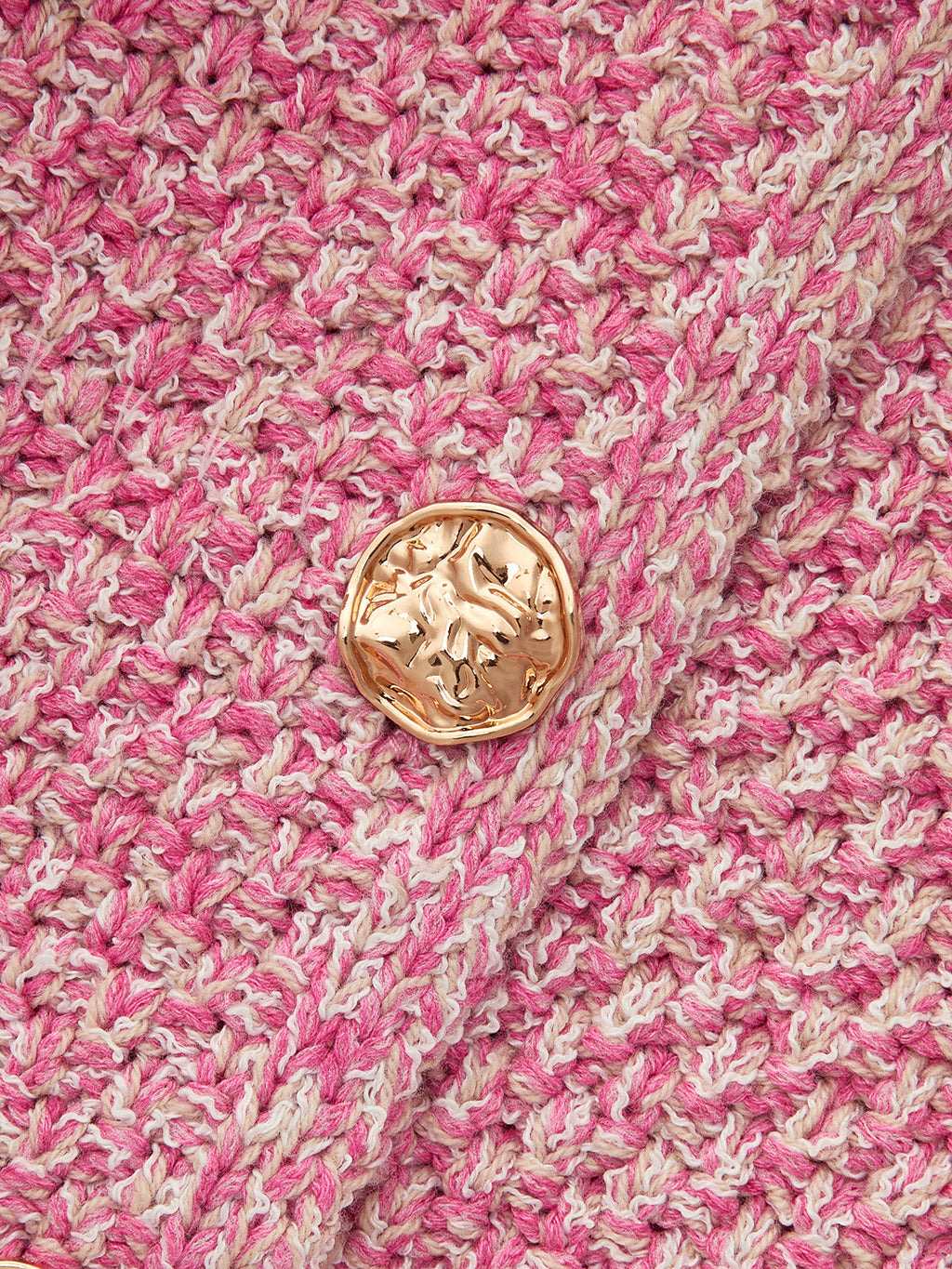 Metal Button Mix Yarn Knit Cardigan