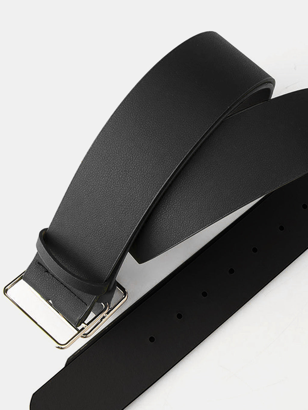 Wide Square Buckle Waist Belt
