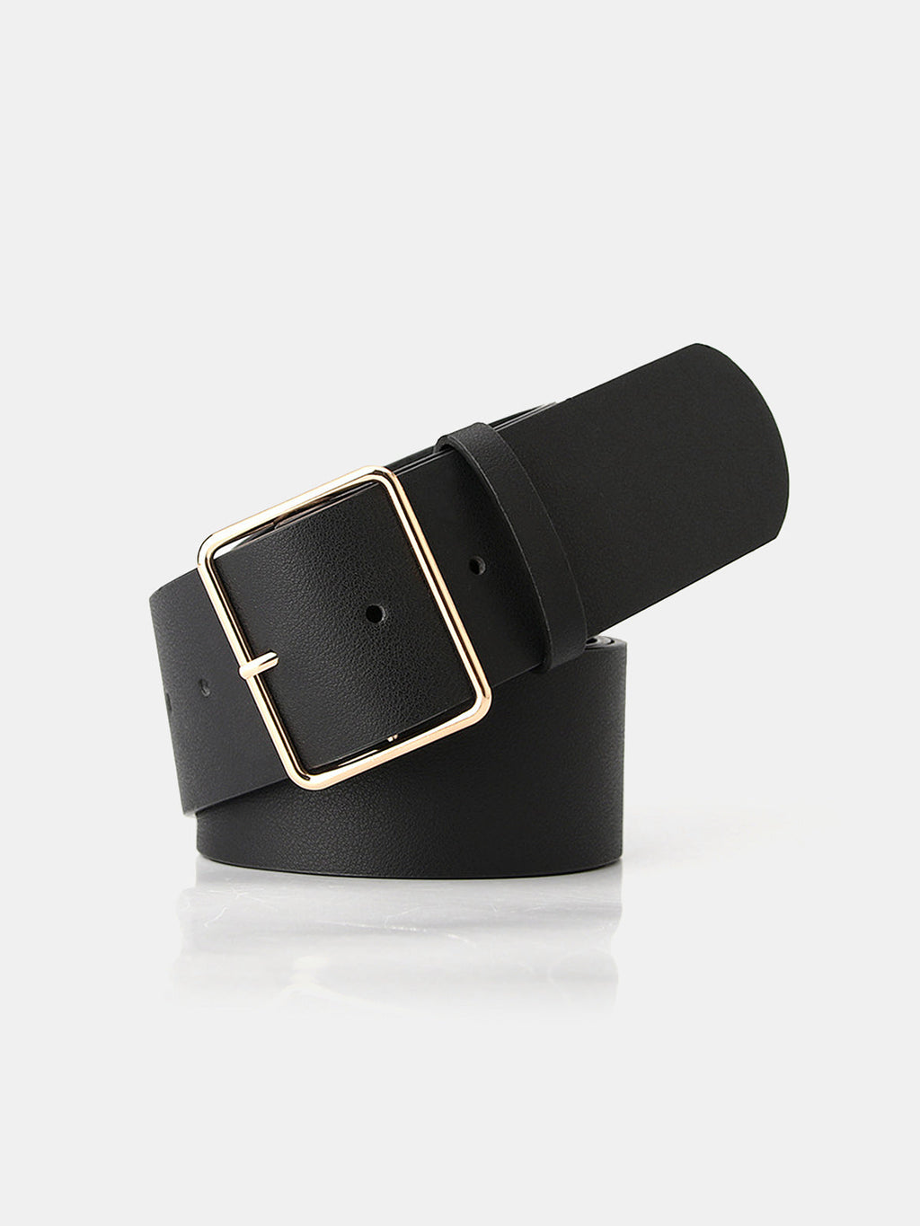 Wide Square Buckle Waist Belt