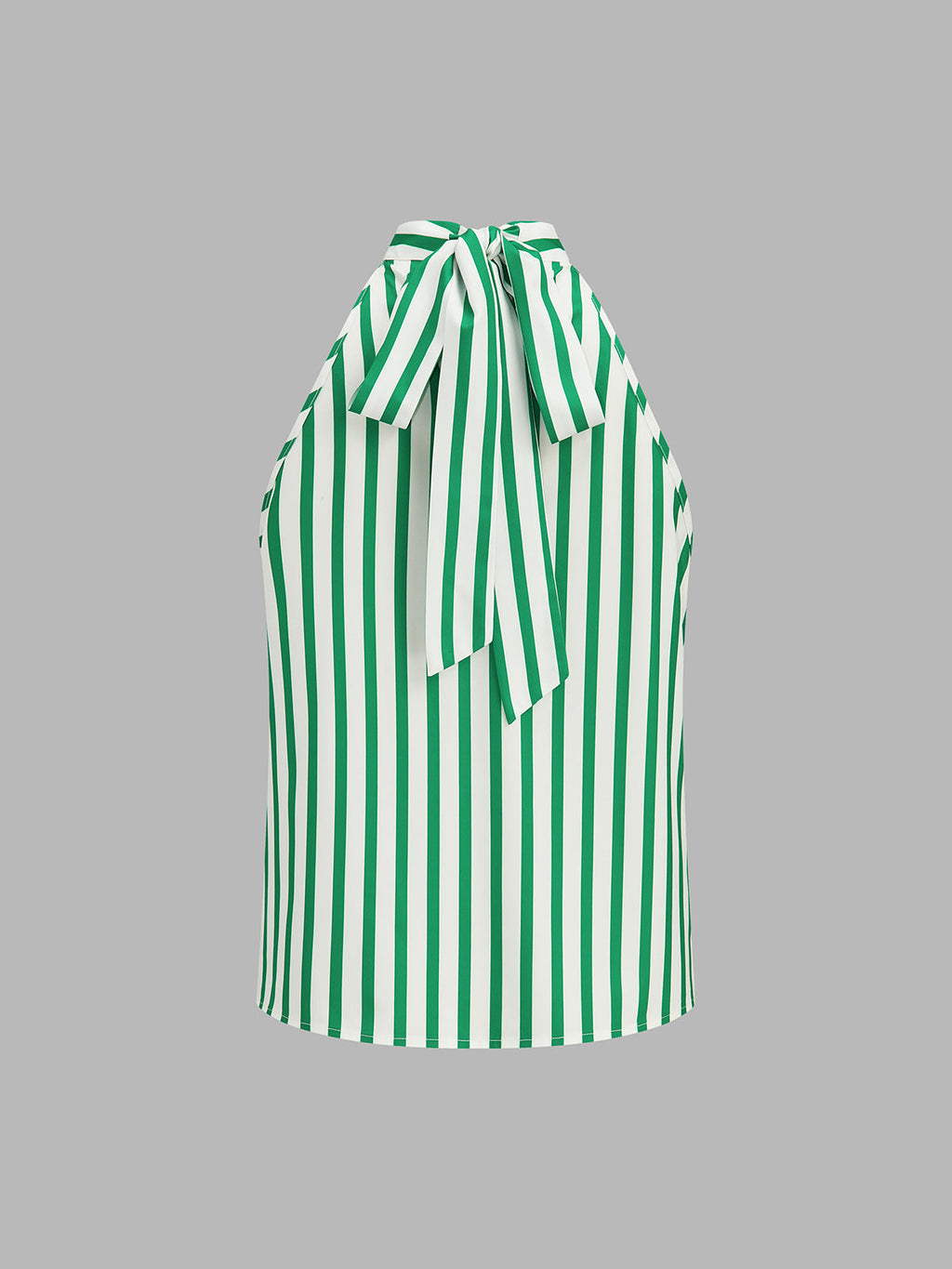 Conjunto de Top Halter a Rayas y Pantalón con Detalle Metálico