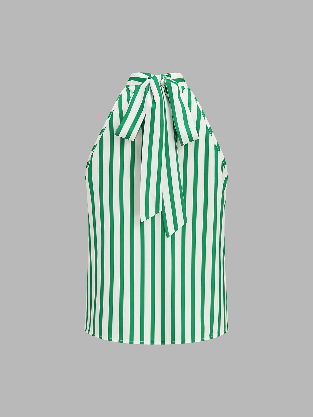 Conjunto de Top Halter a Rayas y Pantalón con Detalle Metálico