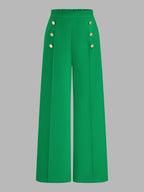 Conjunto de Top Halter a Rayas y Pantalón con Detalle Metálico