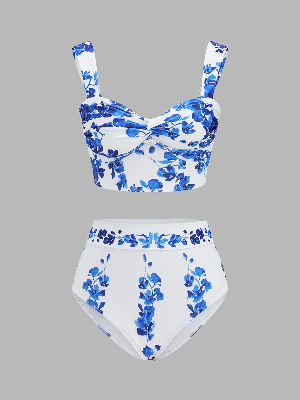 Floral Print Bikini Set with Skirt Cover Up