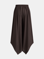 Pantalón Ancho de Dobladillo Irregular