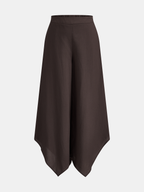 Pantalón Ancho de Dobladillo Irregular