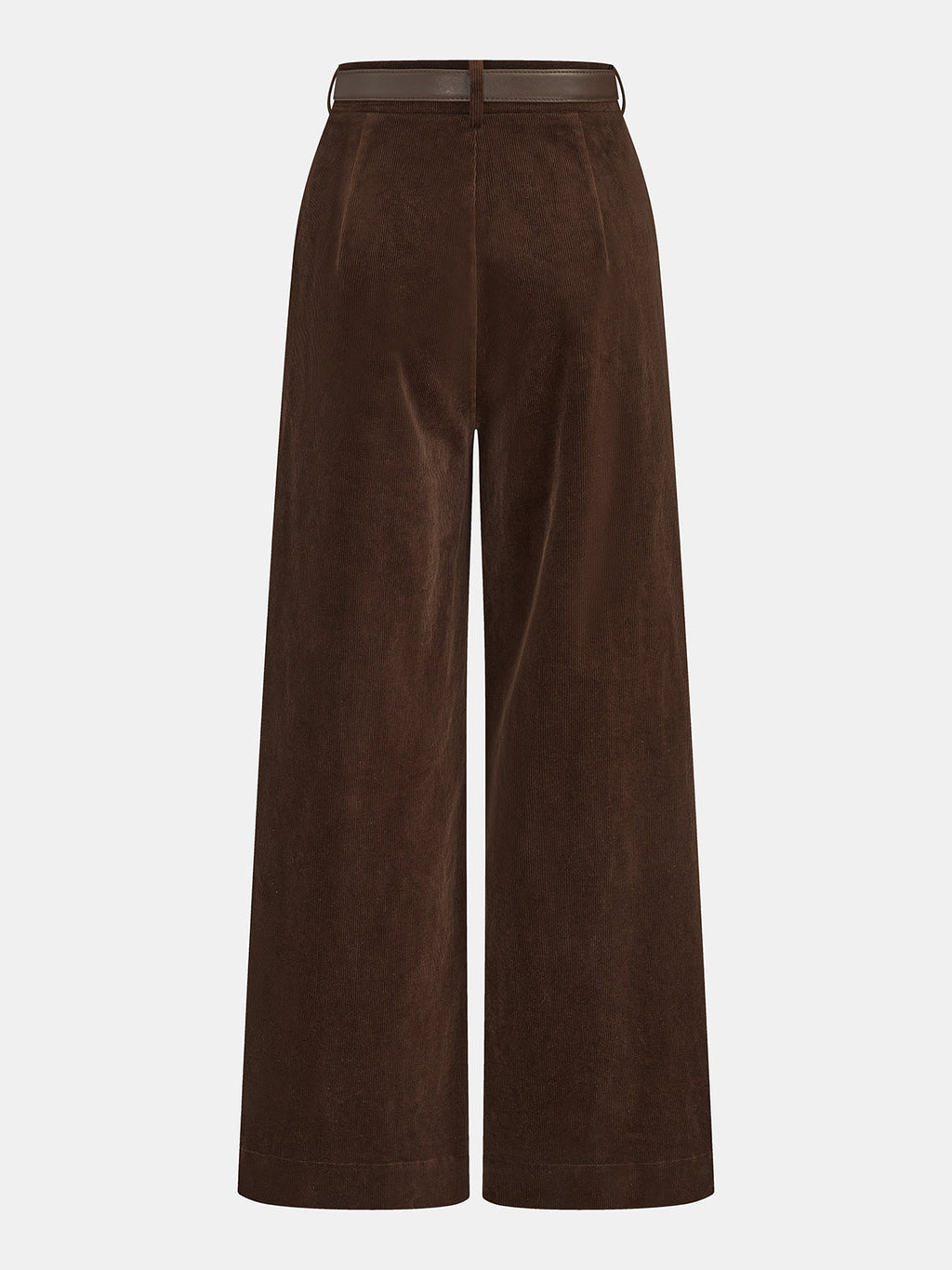 Pantalón Ancho Plisado de Pana con Cinturón