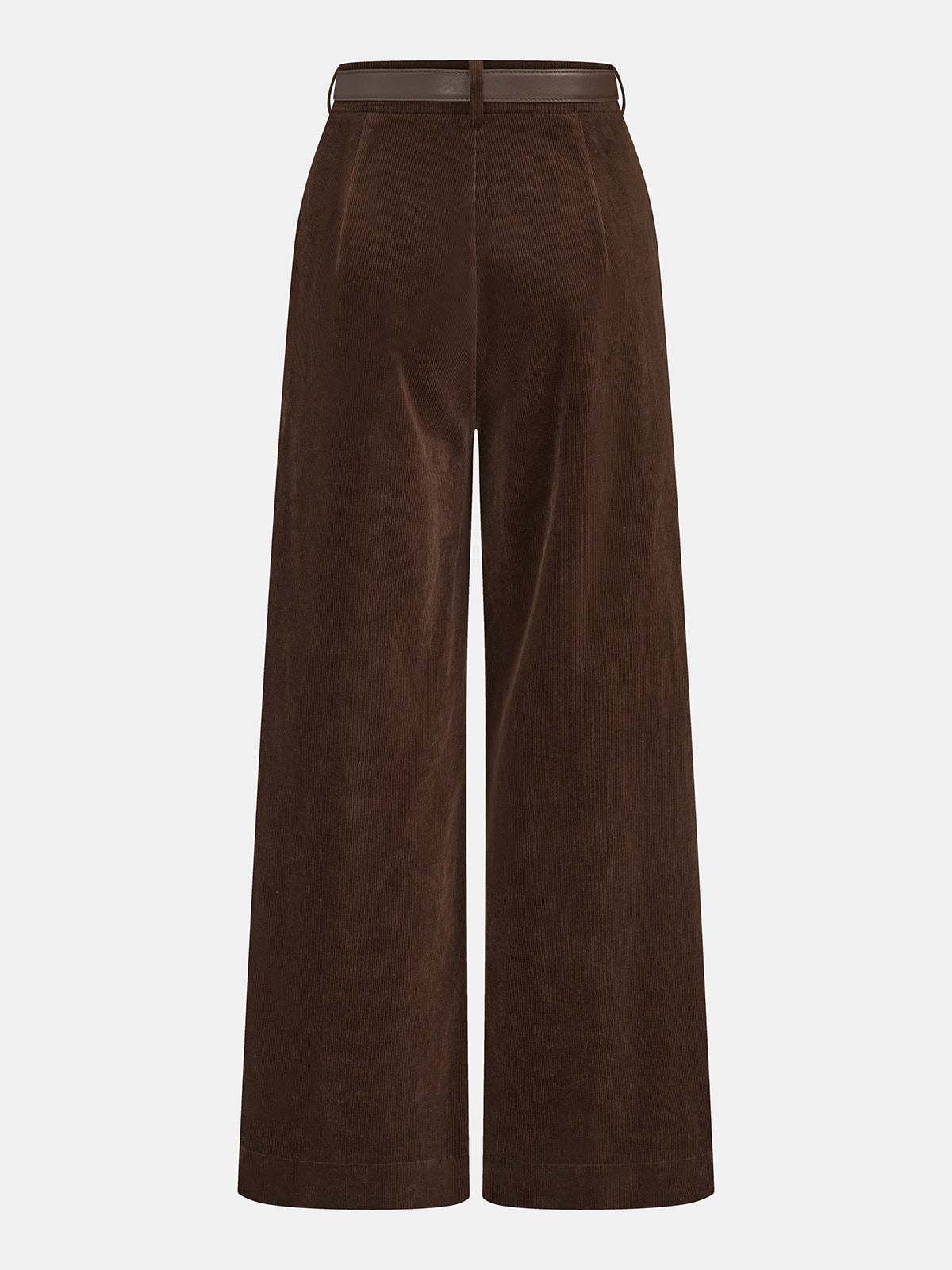 Pantalón Ancho Plisado de Pana con Cinturón