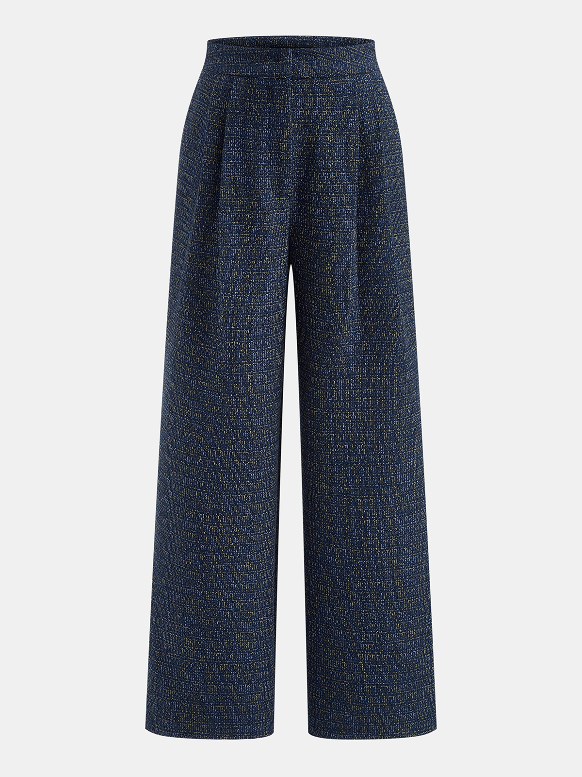 Conjunto de Chaleco de Tweed con Lazo al Cuello y Pantalón Recto