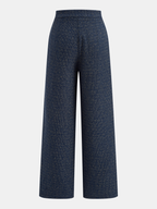 Conjunto de Chaleco de Tweed con Lazo al Cuello y Pantalón Recto