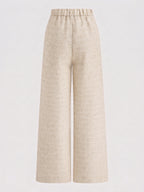 Pantalón Ancho Texturizado con Detalle de Cadena