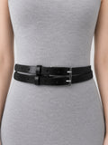 Double Buckle Leather Belt