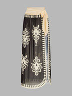Ethnic Print One Piece Swimsuit & Sarong Set