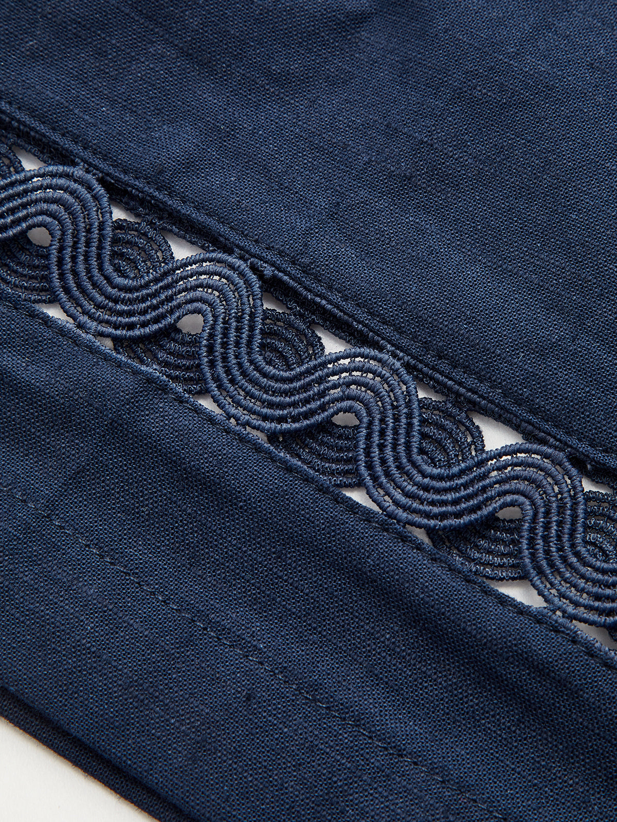 Pantalón Ancho de Lino y Algodón con Cinturón