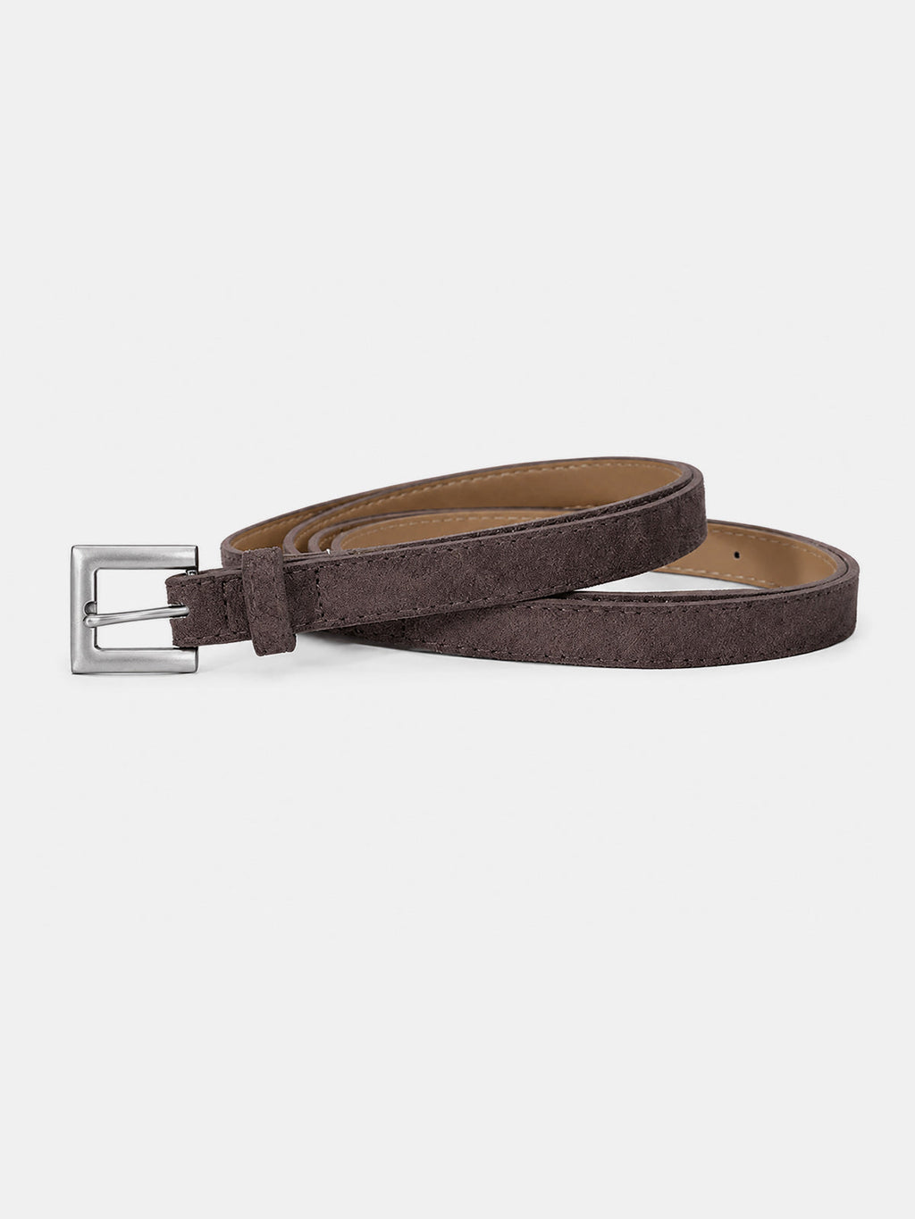 Suede Effect Double Wrap Thin Waist Belt