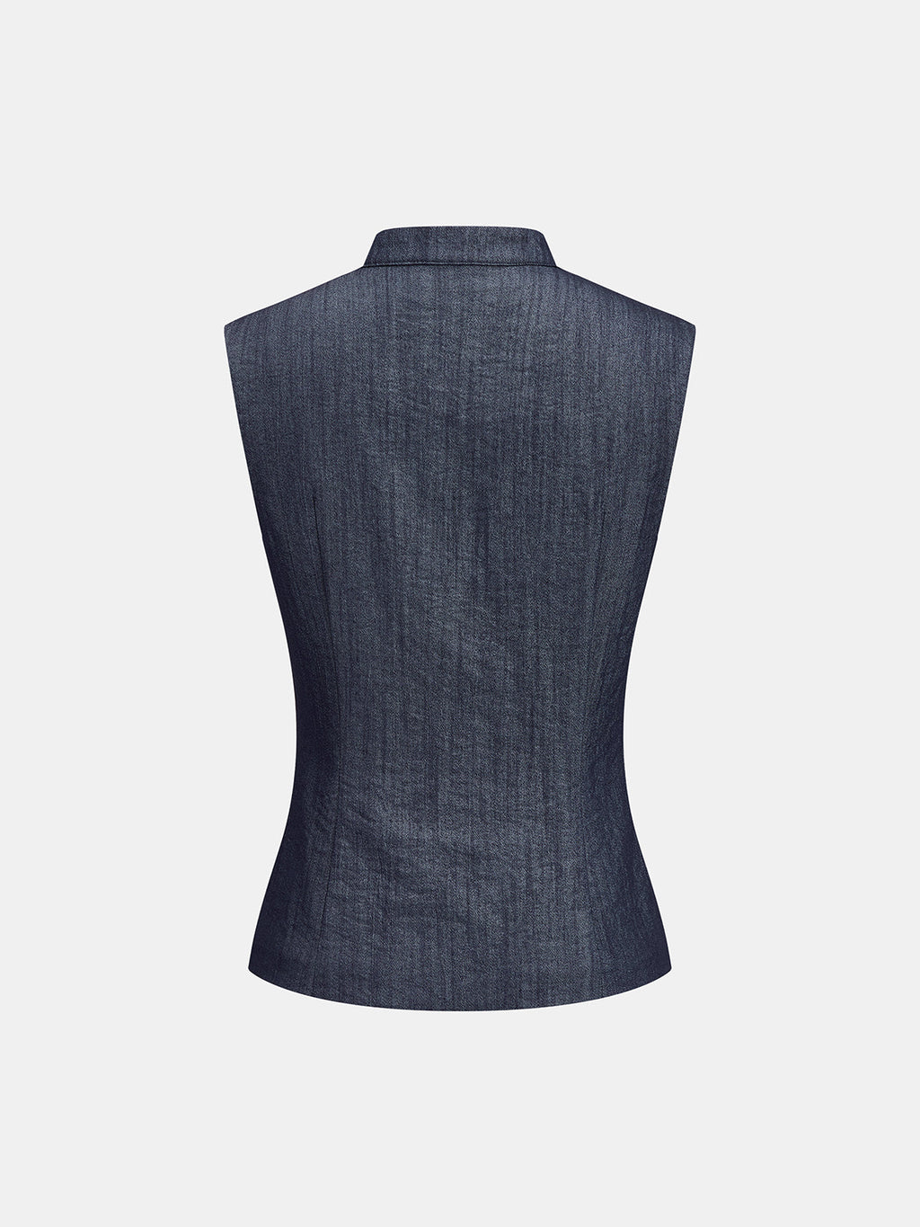 Faux Denim Napoleon Double Breasted Vest