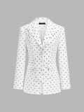 Classic Polka Dot Tailored Office Blazer