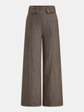 Pantalón Ancho de Espiga con Doble Hebilla