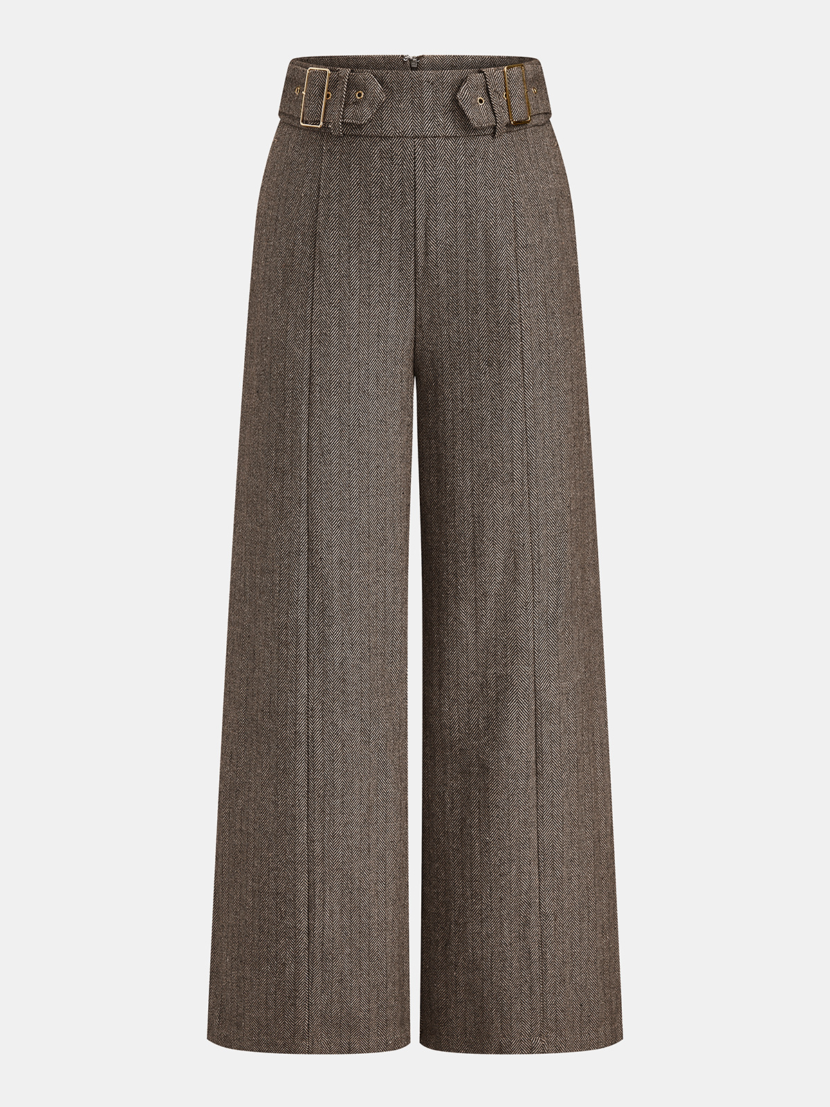 Pantalón Ancho de Espiga con Doble Hebilla