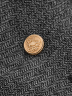 Herringbone Double‑Breasted Wool Blend Blazer