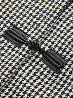 Houndstooth Frog Button Belted Jacket